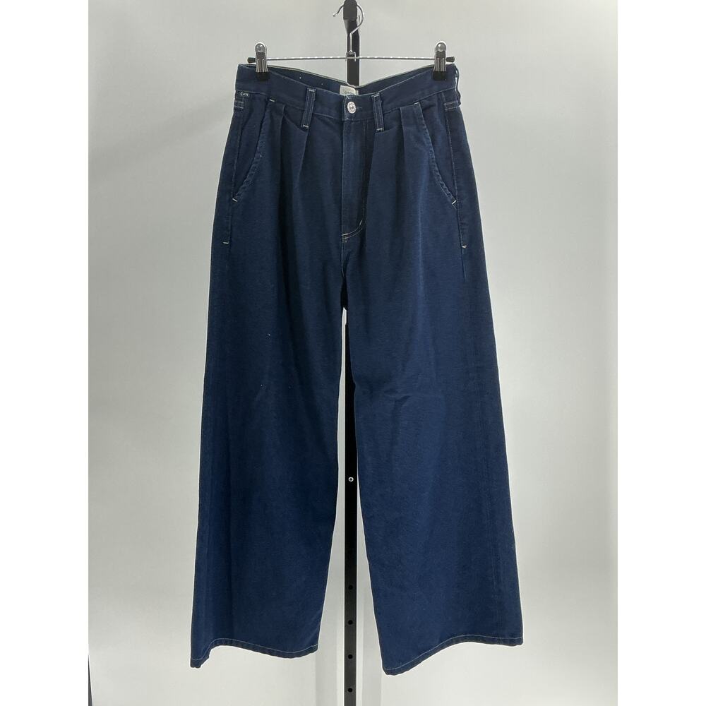Citizens Of Humanity 'Maritzy' Blue Cotton Pleated Trouser Size 26 - Picture 2 of 4
